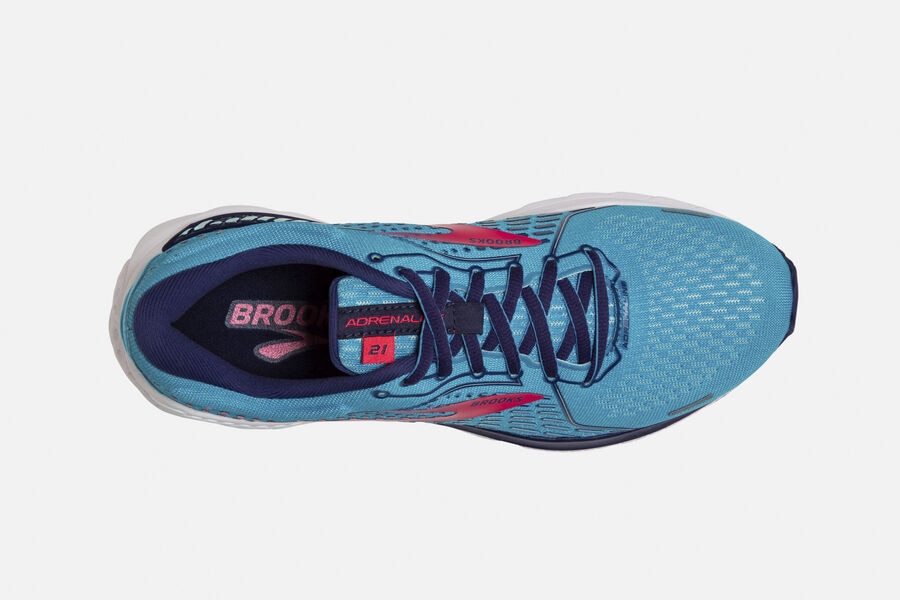 Brooks Israel Adrenaline GTS 21 Road Running Shoes Womens - Blue/Pink - LCN-703568